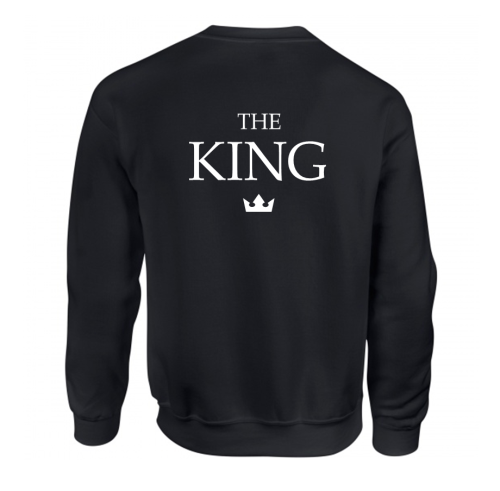 Bluza THE KING dla Niego dla par zakochanych czarna S 