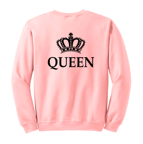 Bluza QUEEN korona dla par zakochanych dla niej na walentynki pudroworóżowa M