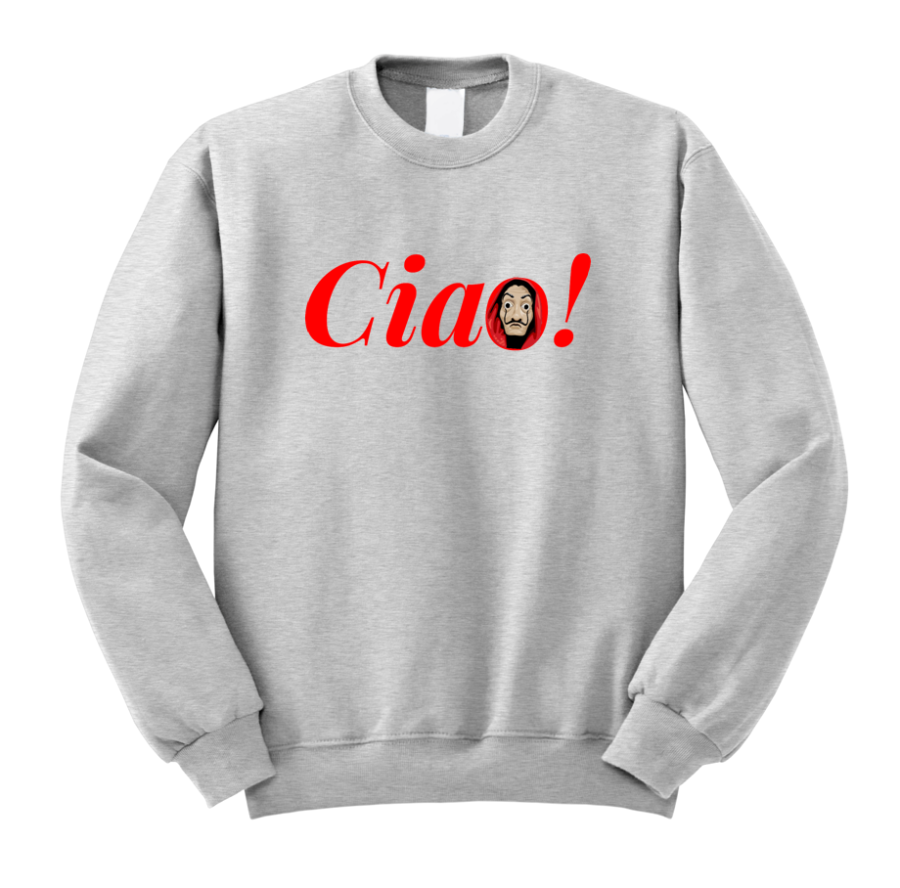 bluza CIAO bella salvador dali maska z nadrukiem dom szara.png