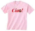 koszulka z nadrukiem CIAO bella maska dali  pudrowy przod.jpg