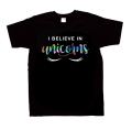koszulka i believe in unicorns jednorożce z nadrukiem czarna.png