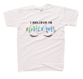 koszulka i believe in unicorns jednorożce z nadrukiem biała.png
