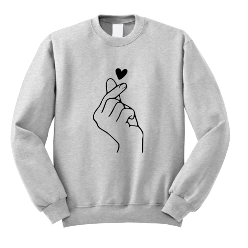 Bluza DŁOŃ SERCE hand heart kawaii kpop z nadrukiem