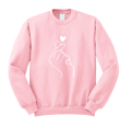 bluza HAND HEART KPOP ręka dłoń z sercem kawaii bez kaptura damska pudroworóżowa.png