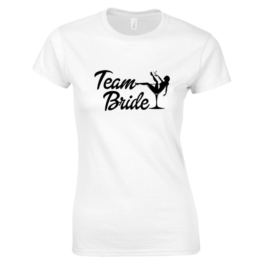 damska bawełniana koszulka z nadrukiem na wieczór panieński bialy przod.jpg