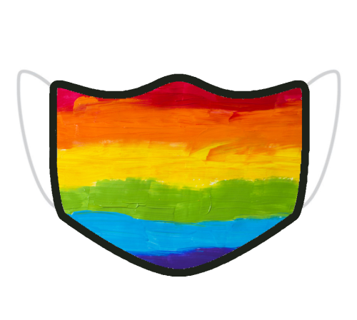 MASECZKA FULLPRINT Z NADRUKIEM TĘCZOWA FLAGA PRIDE LGBT pride day tolerancja love is love OCHRONNA WIELORAZOWA NA TWARZ