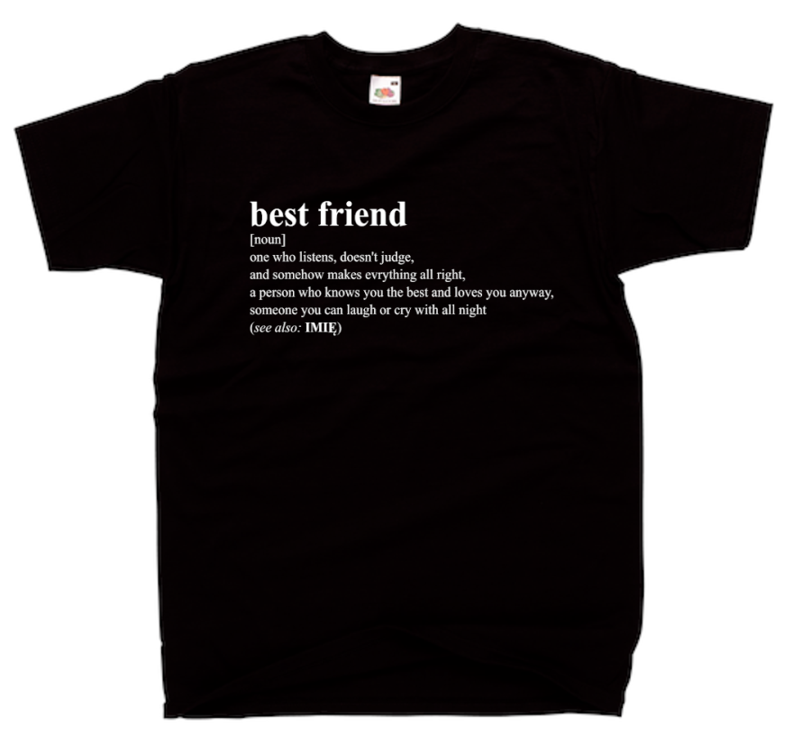 koszulka BEST FRIEND NOUN definicja dla przyjaciółki przyjaciela best friends bff prezent z nadrukiem napisami czarny.png