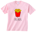 koszulka best FRIENDS frytki dla przyjaciółki przyjaciela prezent z nadrukiem pudroworóżowa.png