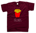 koszulka best FRIENDS frytki dla przyjaciółki przyjaciela prezent z nadrukiem bordo.png