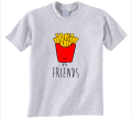 koszulka best FRIENDS frytki dla przyjaciółki przyjaciela prezent z nadrukiem szara.png