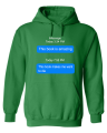 bluza z kapturem z nadrukiem THIS BOOK MAKES ME śmieszna dymki facebook beka zabawna cytat napisami zielona.png