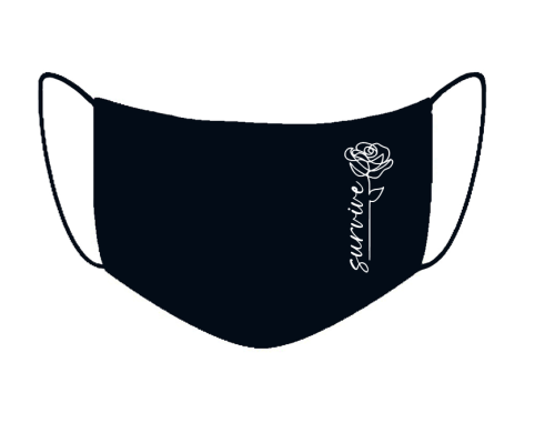 MASECZKA BAWEŁNIANA WIELORAZOWA ANTYWIRUSOWA NA TWARZ Z NADRUKIEM RÓŻA rose linearna lineart sztuka AESTHETIC na nos i usta ochronna z napisami MASKA OCHRONNA DWUWARSTWOWA 