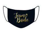 MASECZKA BAWEŁNIANA TEAM BRIDE dla druhny na ślub wieczór panieński WIELORAZOWA NA TWARZ Z NADRUKIEM na nos i usta z napisami MASKA OCHRONNA DWUWARSTWOWA