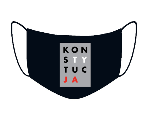 MASECZKA KONSTYTUCJA z napisami nadrukiem maseczka antywirusowa wielorazowa dwuwarstwowa na twarz na nos usta do osłony ochrony