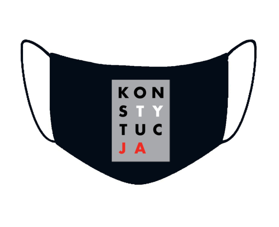 MASECZKA KONSTYTUCJA z napisami nadrukiem czarna maseczka antywirusowa wielorazowa dwuwarstwowa na twarz na nos usta do osłony ochrony.png