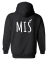 bluza z kapturem męska MIŚ  dla par zakochanych dla niego dwojga walentynki czarna tył.png tył .png