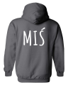 bluza z kapturem męska MIŚ  dla par zakochanych dla niego dwojga walentynki grafitowa tył .png