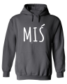 bluza z kapturem męska MIŚ  dla par zakochanych dla niego dwojga walentynki grafitowa .png