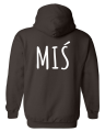 bluza z kapturem męska MIŚ  dla par zakochanych dla niego dwojga walentynki brązowa tył.png
