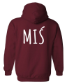 bluza z kapturem męska MIŚ  dla par zakochanych dla niego dwojga walentynki bordowa tył.png