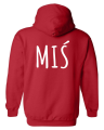 bluza z kapturem męska MIŚ  dla par zakochanych dla niego dwojga walentynki czerwona  tył.png