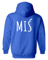 bluza z kapturem męska MIŚ  dla par zakochanych dla niego dwojga walentynki niebieska tył.png
