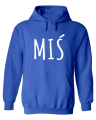 bluza z kapturem męska MIŚ  dla par zakochanych dla niego dwojga walentynki niebieska.png