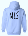 bluza z kapturem męska MIŚ  dla par zakochanych dla niego dwojga walentynki błękitna tył.png.png