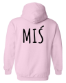 bluza z kapturem męska MIŚ  dla par zakochanych dla niego dwojga walentynki pudroworóżowa tył.png.png