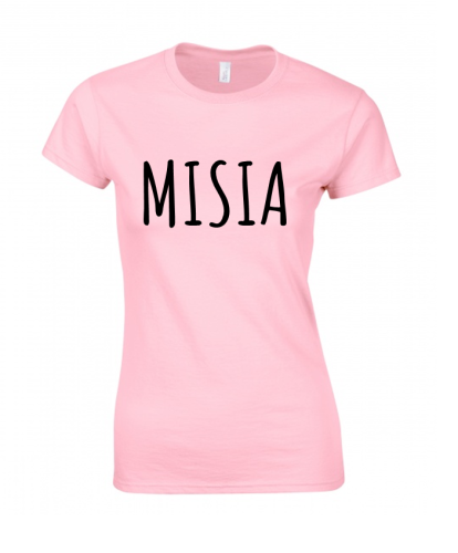 Koszulka damska MISIA dla par zakochanych dla Niej dwojga walentynki prezent z nadrukiem napisem
