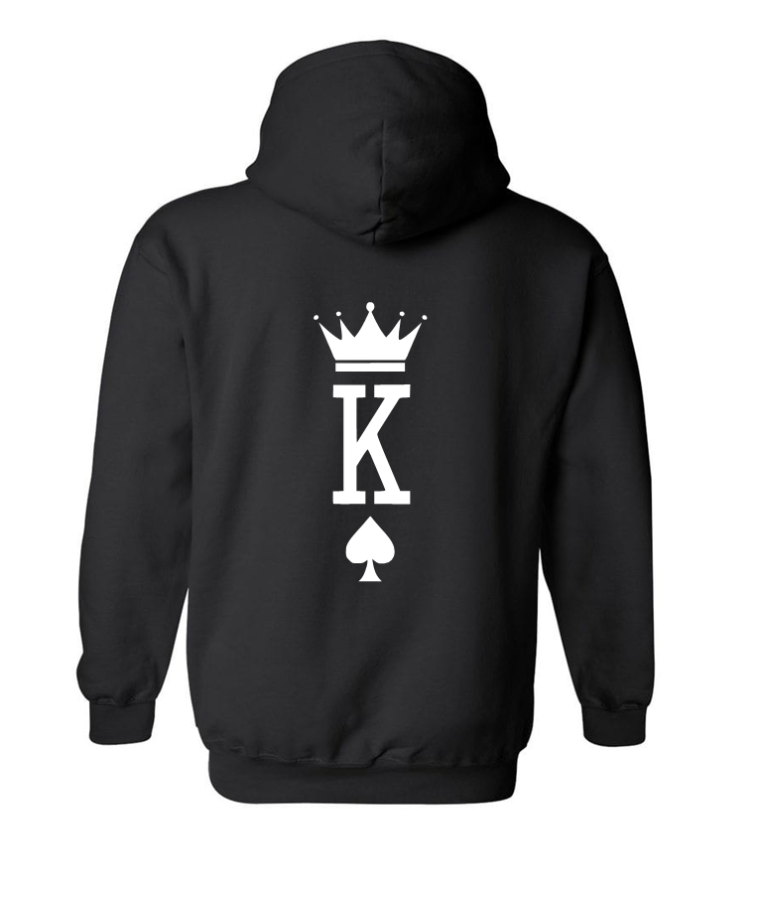 bluza męska z kapturem KING KARTA PIK dla par zakochanych dla niego walentynkowa prezent czarna.png