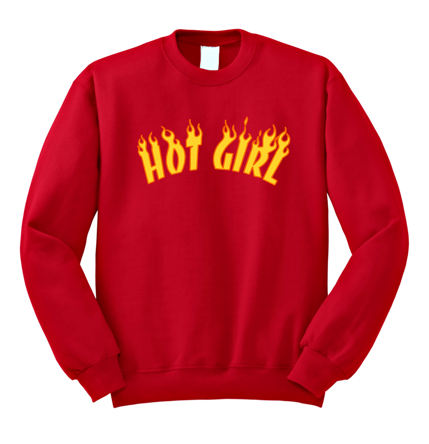 bluza dla par zakochanych  HOT GIRL walentynkowa dla niej dwojga z nadrukiem napisem pomysł prezent czerwona.png