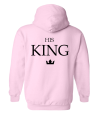 bluza męska z kapturem HIS KING dla par zakochanych lgbt walentynkowa z napisami nadrukiem pomysł na prezent pudroworóżowa.png