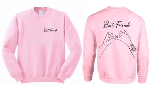 Bluza BEST FRIENDS PINKY PROMISE dla przyjaciółki przyjaciółek z nadrukiem napisami bff przyjaźni prezent