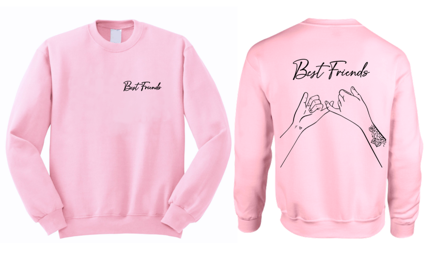 Bluza BEST FRIENDS PINKY PROMISE dla przyjaciółki przyjaciółek z nadrukiem napisami bff przyjaźni prezent pudroworóżowa.png