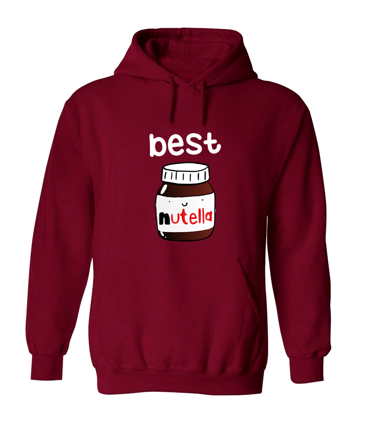 bluza z kapturem BEST friends NUTELLA dla przyjaciółki przyjaciół kangurka z nadrukiem bff przyjaźni prezent bordowa.png