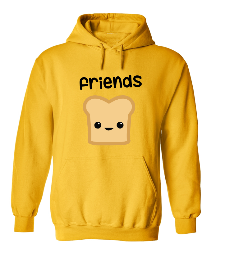 bluza z kapturem best FRIENDS TOST dla przyjaciółki przyjaciół kangurka z nadrukiem bff przyjaźni prezent żółta.png