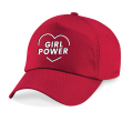 czapka z daszkiem damska GIRL POWER z nadrukiem napisem baseball cap dla kobiet czerwona.png