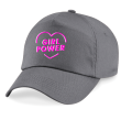 czapka z daszkiem damska GIRL POWER z nadrukiem napisem baseball cap dla kobiet ciemnoszara.png
