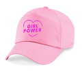 czapka z daszkiem damska GIRL POWER z nadrukiem napisem baseball cap dla kobiet pudroworóżowa.png