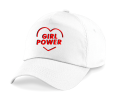 czapka z daszkiem damska GIRL POWER z nadrukiem napisem baseball cap dla kobiet biała.png