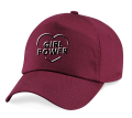 czapka z daszkiem damska GIRL POWER z nadrukiem napisem baseball cap dla kobiet bordowa.png