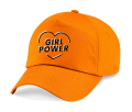 czapka z daszkiem damska GIRL POWER z nadrukiem napisem baseball cap dla kobiet pomarańczowa.png