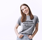Koszulka z nadrukiem DYSTANS bluzka ze śmiesznymi napisami prezent zabawna krój unisex