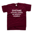 koszulka z nadrukiem DYSTANS bluzka ze śmiesznymi napisami bordowa.png