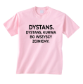 koszulka z nadrukiem DYSTANS bluzka ze śmiesznymi napisami pudroworóżowa.png