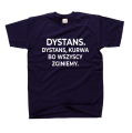 koszulka z nadrukiem DYSTANS bluzka ze śmiesznymi napisami granatowa.png