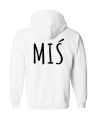 bluza z kapturem męska MIŚ  dla par zakochanych dla niego dwojga walentynki biała tył.png