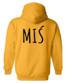 bluza z kapturem męska MIŚ  dla par zakochanych dla niego dwojga walentynki żółta tył.png.png