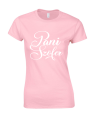 koszulka damska PANI SZOFER babska bluzka z nadrukiem napisem auto kierowca kobieta pudroworóżowa.png